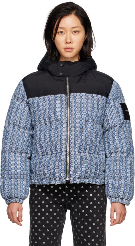 alexander wang blue colorblock puffer jacket alexander wang