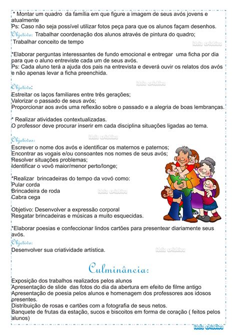 Dia Dos Avós Educação Infantil - Plano De Aula Dia Dos Avós Educação Infantil - RETOEDU