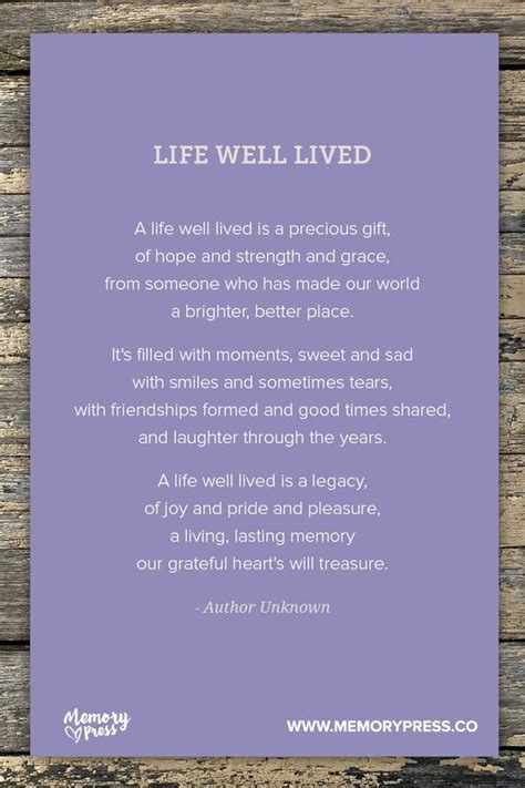 Image Result For A Life Well Lived Poem Funeral Quotes Funeral Poems Remembrance Quotes