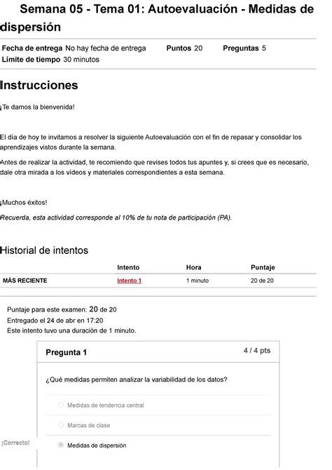 Semana 05 Tema 01 Autoevaluación Medidas de dispersión