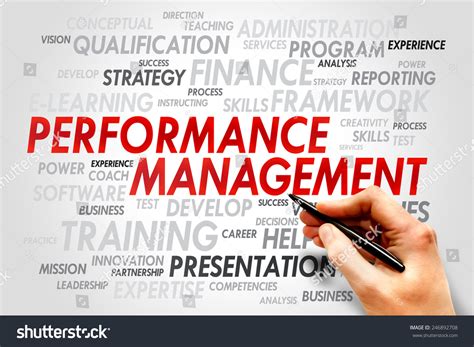 Performance Management Word Cloud Business Concept Stock Photo