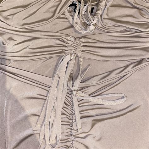 Missguided Nude Strappy Cut Out Mini Dress Slinky Depop