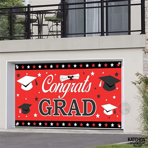 Xtralarge Congrats Grad Banner Red 71x47 Inch Graduation Banner