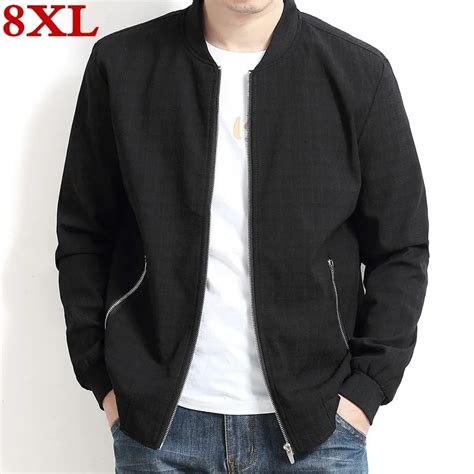 Плюс размер 8XL 7XL 6XL Весенняя Новинка Мужская куртка-бомбер на ...