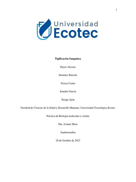 Tipificación Sanguínea Pdf