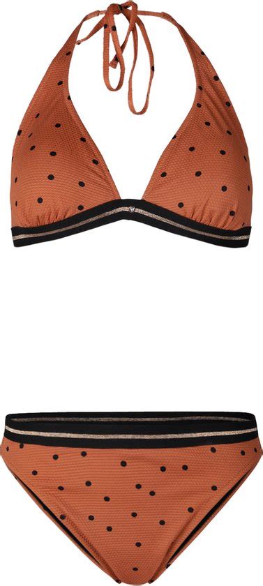 Brunotti Xiu Dot Dames Halter Bikini Bruin Bol