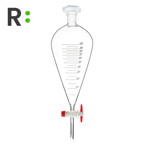 Воронка делительная грушевидная 1000 мл с PTFE краном - купить с ...
