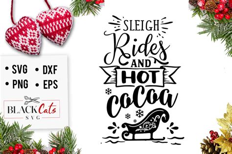 Sleigh Rides And Hot Cocoa Graphic By Blackcatsmedia Creative Fabrica