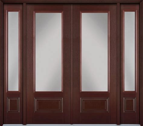 96 Clear 3 4 Lite 1 Panel Modern Belleville Mahogany Fiberglass Double