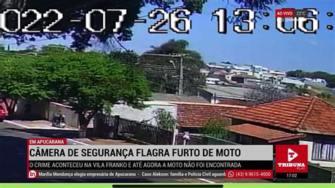 C Mera De Seguran A Flagra Furto De Motocicleta Em Apucarana V Deo