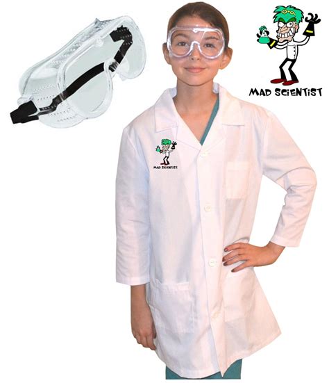 personalized kids mad scientist lab coat  goggles halloween
