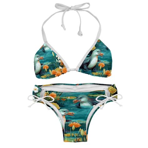 Platypus Swim Wear Bikini Set With Detachable Sponge Adjustable Strap Two Pack For Versatile