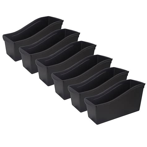 storex plastic large book bin      black pack