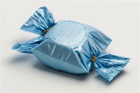Premium Ai Image A Piece Of Candy In A Blue Wrapper Photographed