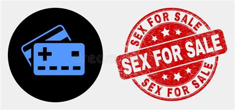 Vector Plus Bank Cards Icon And Scratched Sex For Sale Seal Stock Vector Illustration Of