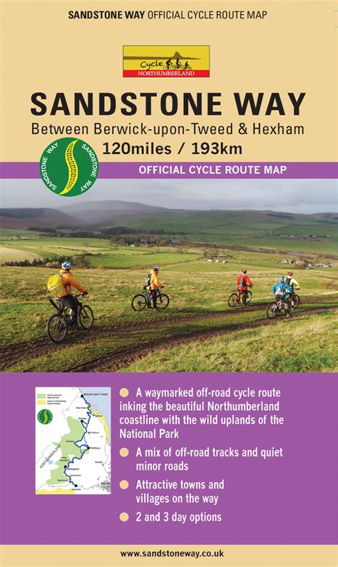 fietskaart sandstone  northumberland cycle route map northern