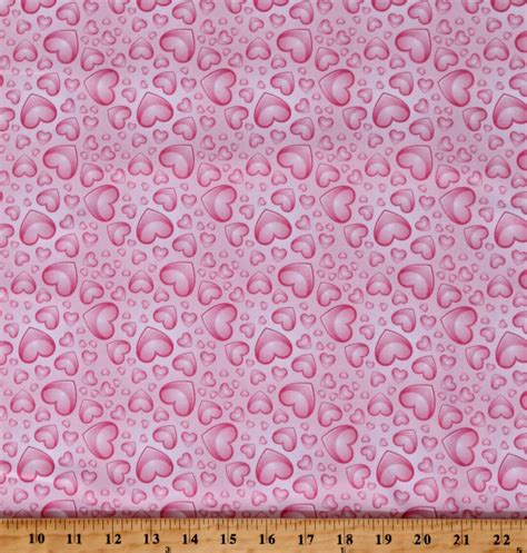 Cotton Valentines Day Hearts Love Bubbles Pink Cotton Fabric Print By