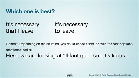 How to express the obligation and necessity with IL FAUT QUE