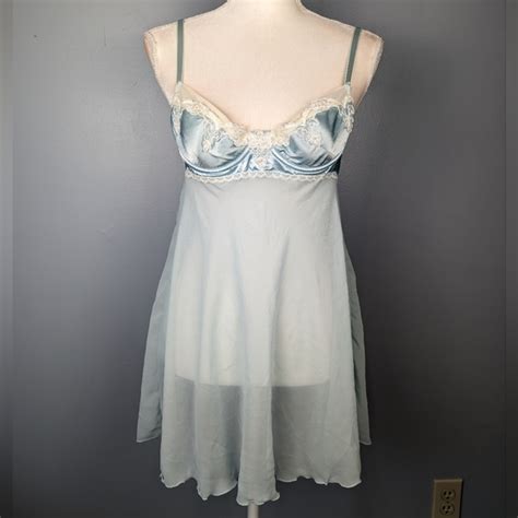 Gilligan O Malley Intimates Sleepwear Vintage Blue Babydoll Lace Lingerie Poshmark