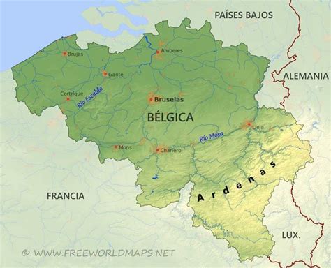 Mapa de Bélgica