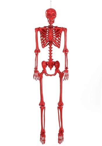 5ft Poseable Crazy Bones Skeleton In Red Prop Decoration Poseable