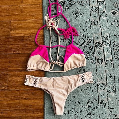 Acacia Swimwear Swim Acacia Bikini Set In Guava Pop Naked Poshmark