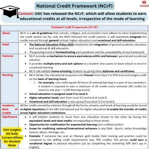 national credit framework insights ias simplifying upsc ias exam