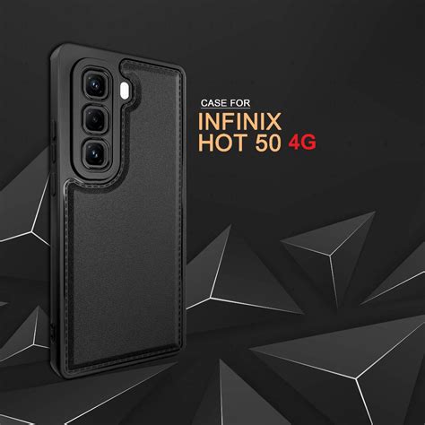 Capa Infinix Hot 50 Pro 4G Softcase Couro PREMIUM Preto Proteção De Câmera Invólucro Hp Shopee
