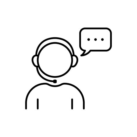 Support Customer Service Line Icon. Online Call Center Agent in Headset