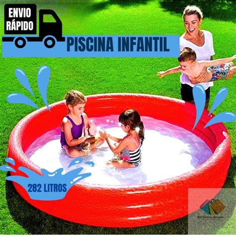 Piscina Inflavel Para Crianca - Piscina Infantil Inflável 3 Anéis 282 Litros Para Criança Redonda ...
