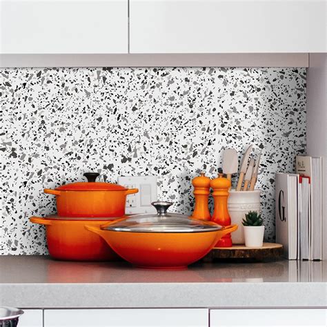 Cr Dence Adh Sive Terrazzo Gris Cr Dence Cuisine Stickerdeco Fr