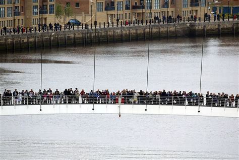 The Queen Opens The Millennium Bridge Between Newcastle And Gateshead