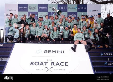 The Cambridge Mens And Womens Crews Celebrate Victory After The 77th