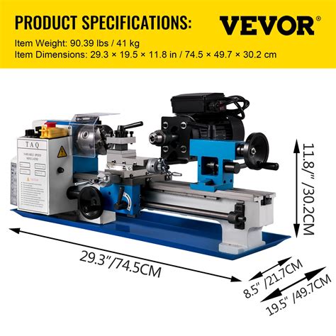 Vevor Vevor Mini Metal Lathe 550w Variable Speed Metal Lathe 50 To 2500rpm Digital Milling Metal