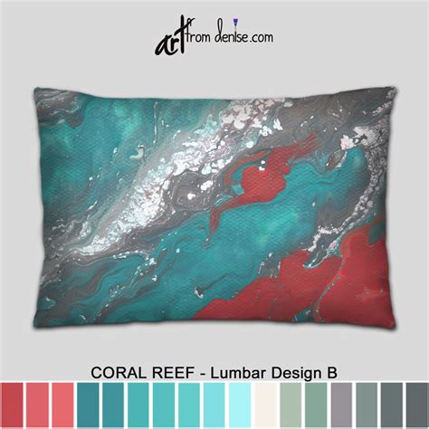 Gray Coral And Teal Shower Curtain Modern Abstract Fabric Etsy