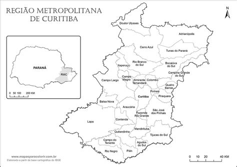 Mapa Da Região Metropolitana De Curitiba - NAZAEDU