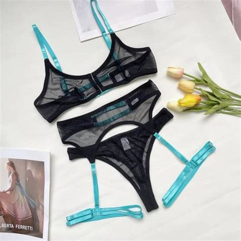 Lingerie Transparente En Dentelle Pour Femmes 206 Black Blue Blanc Adulte Femme Blanc