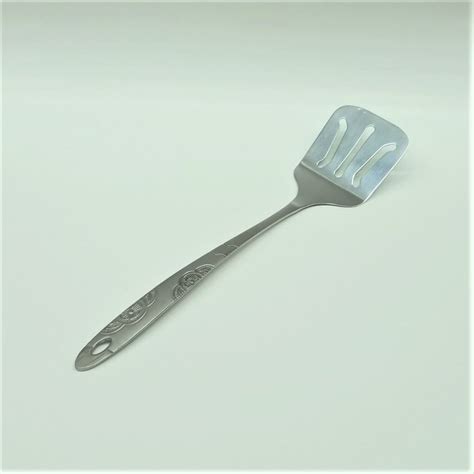 Stainless Steel Slotted Spatula w/ Flowers on Handle - 33cm - Indo-Fiji ...