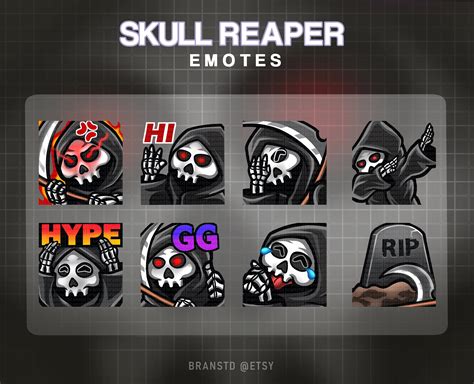 8 X Skull Reaper Twitch Emotes Reaper Twitch Emotes Skull Twitch Emotes