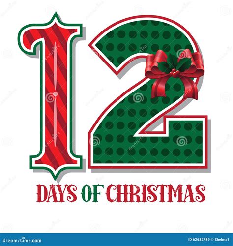 The Twelve Days Of Christmas Typographic Illustration Stock Vector