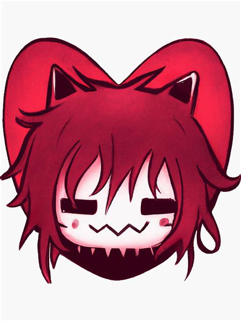 Cute Creepy Chibi Cat Boy Sticker For Sale By Crystalruby2020