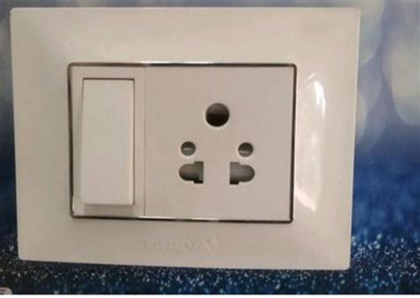 White Rectangular Polycarbonate Electrical Modular Switches Rated