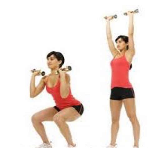 Dumbbell Squat Press By Adele A Exercise How To Skimble