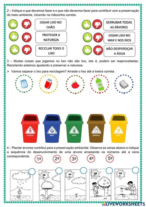 Atividades Sobre Meio Ambiente 7 Ano - Actividades sobre el Medio Ambiente | Lixo e meio ambiente, Atividades ...