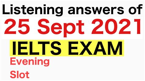 All Listening Answers Of 25 Sept Ielts Exam Reading Answers Of 25 Sept Ielts Exam Evening