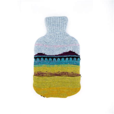 Knitted Lambswool Hot Water Bottle Cover With Viaduct Lake Etsy Uk