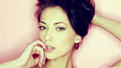 Brunette Face Women Sensual Gaze Anna Sbitnaya Hazel Eyes Closeup HD Wallpaper Rare