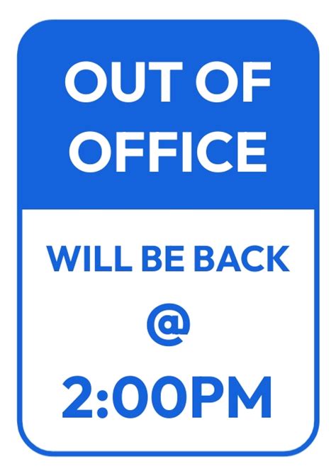 Copy Of Out Of Office A4 Printable Sign Postermywall