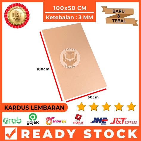 Jual Kardus Karton Lembaran Single Wall 100x50 Cm Sheet Polos Tebal 3