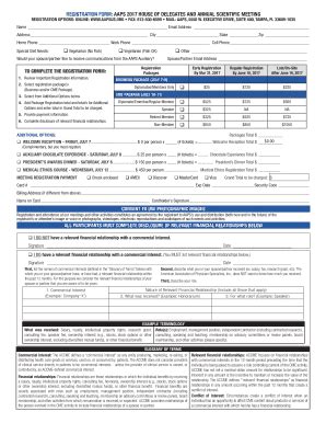 Fillable Online Registration Form Aaps 2017 House Of Delegates And